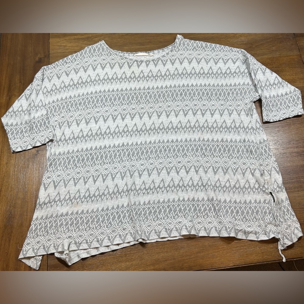 Soft Surroundings Size 3X Women’s Gray Clocking Out Tassel Tunic Top